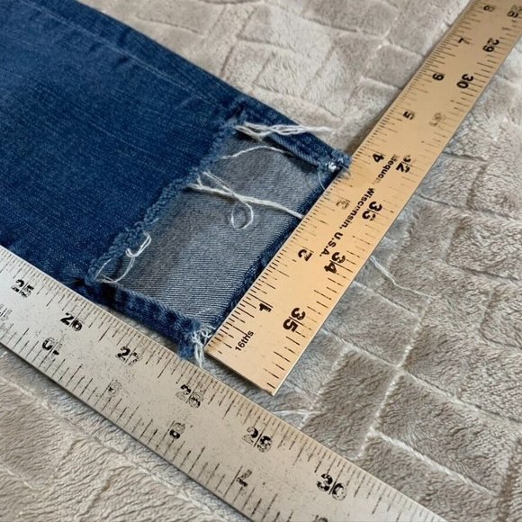 Frame Womens 26 Denim Jeans Blue Skinny Blainey Slits Distressed Medium Wash - Picture 8 of 12